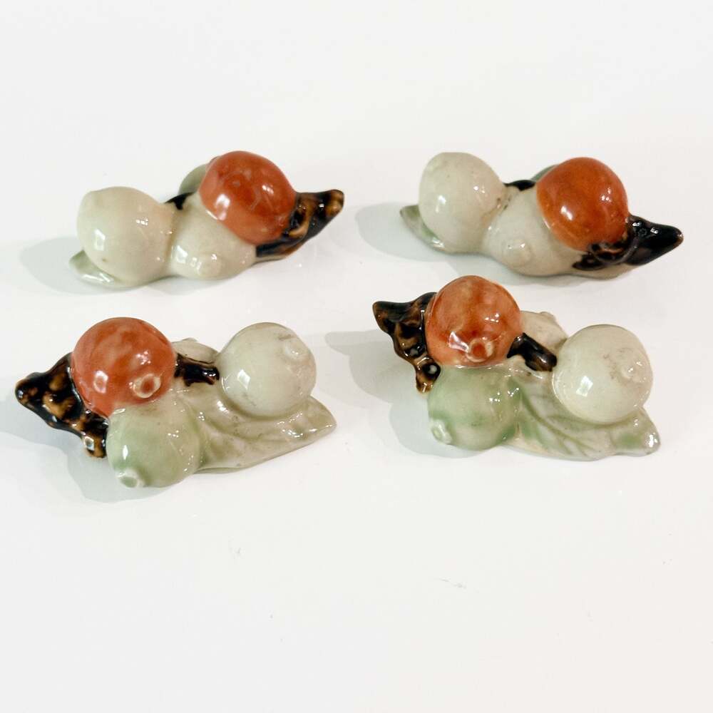 Vintage Ceramic Fruit Themed Chopstick Rest Set